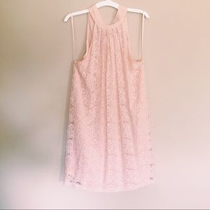 Pink Lace Shift Dress